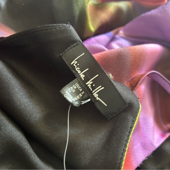Nicole Miller Palma Satin Maxi Dress NWT – Multicolor Purple S - Picture 5 of 5